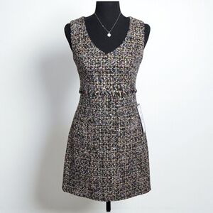 City Studio Metallic Multicolor Boucle Sheath Dress Chic Office Siren Career 0